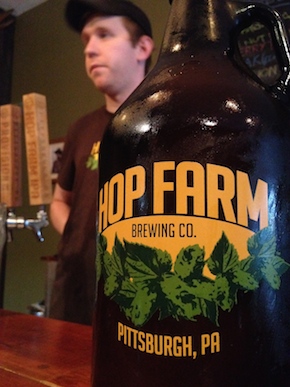 A growler at Hop Farm Brewing Company