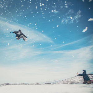 Snowboards from Gilson, a PA company, take flight