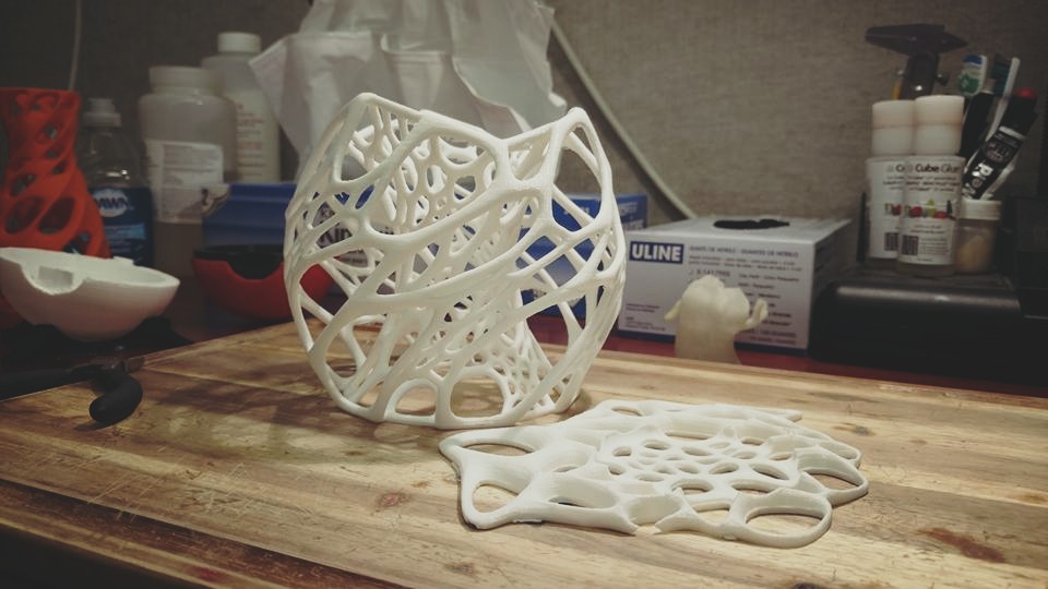 3-D printed pieces at Catalyst Space